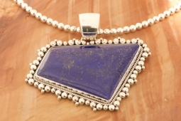 Artie Yellowhorse Genuine Blue Lapis Pendant and Necklace Set